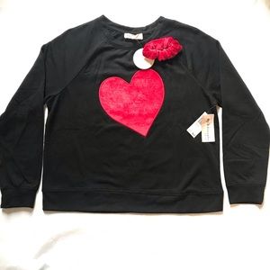 Philosophy Valentine’s Day Sweatshirt/Scrunchie Gift Set Size Large Black/Red
